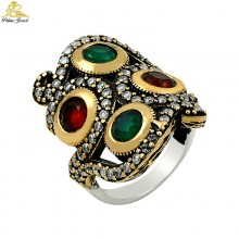 Gümüş Otantik Taşlı Yüzük